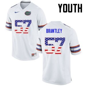 Youth Florida Gators #57 Caleb Brantley NCAA Nike White USA Flag Fashion Authentic Stitched College Football Jersey HLT5162LL